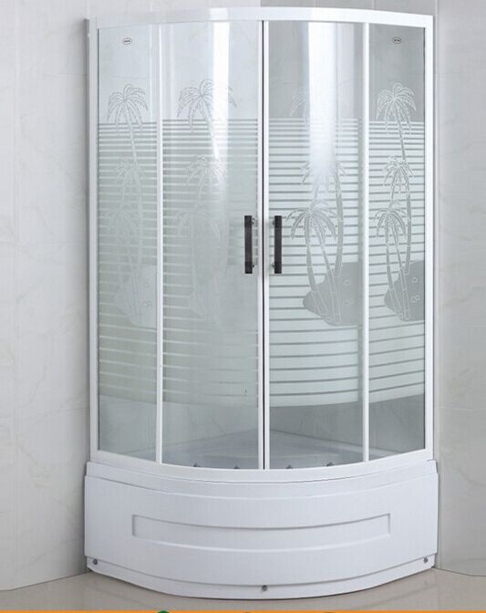 Palm Tree Glass High Base Shower Cabin (ADL-8035C)