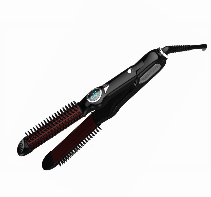 Newest Fashion 2 in 1 Hair Styling Electric Hair Roller and Hair Straightener with LCD Display