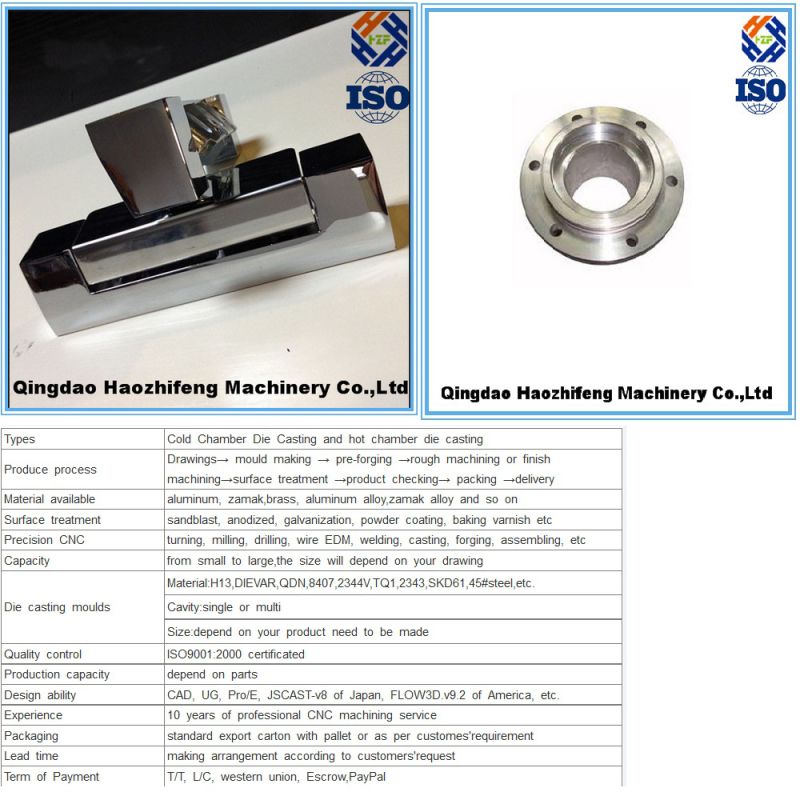 High Quality Customized Precision Pressure Zinc Die Casting