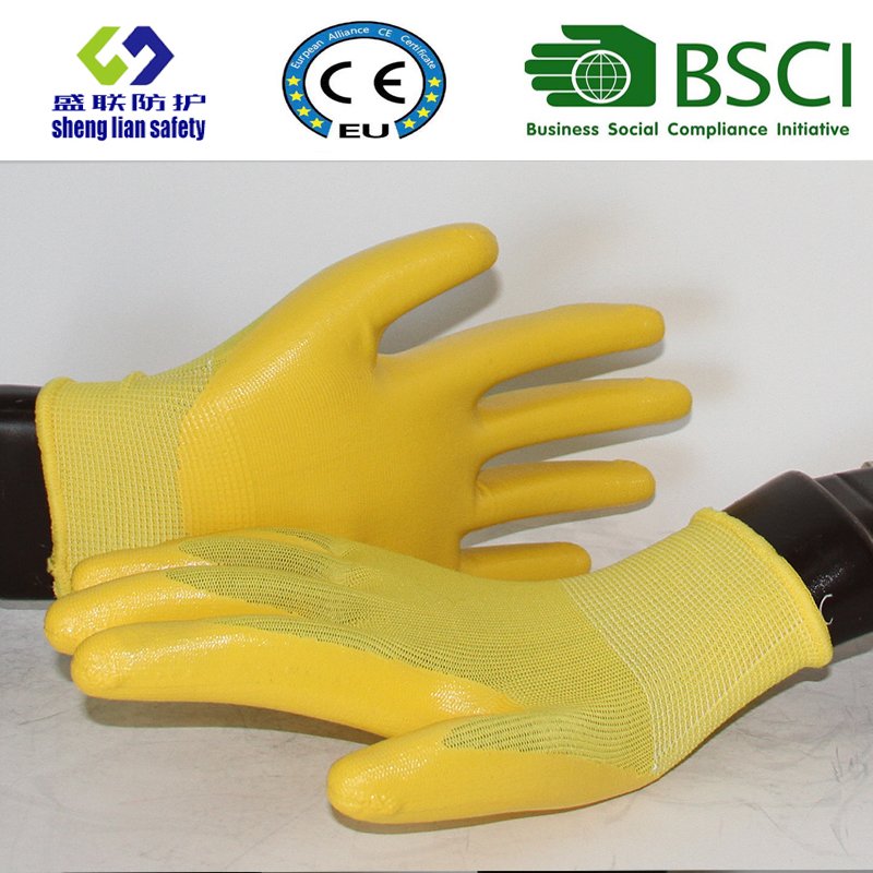 Polyester Shell with Nitrile Coated Work Gloves (SL-N105)