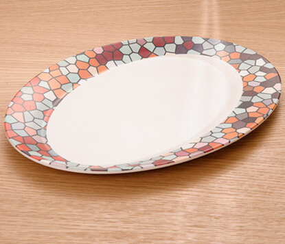 Bamboo Fiber Tableware Plate with Print (BC-P1012)