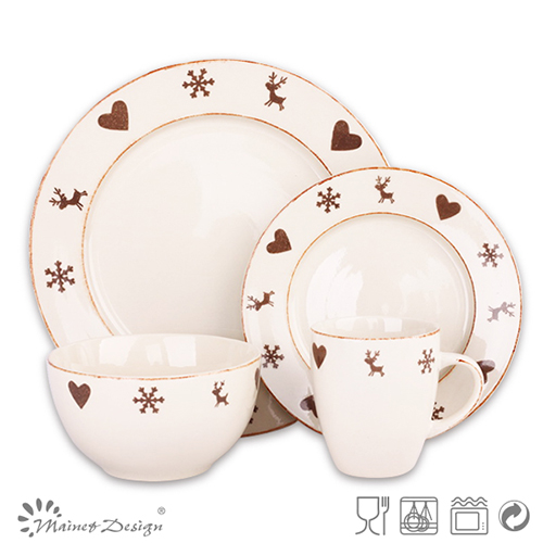 Merry Christmas Ceramic Stoneware Dinner Set