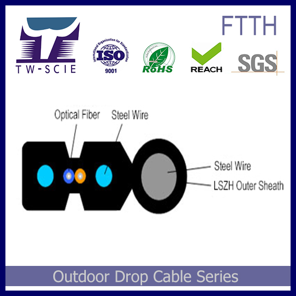 Outdoor (Indoor) Drop Wire 1f FTTH Mini Optical Fiber Cable