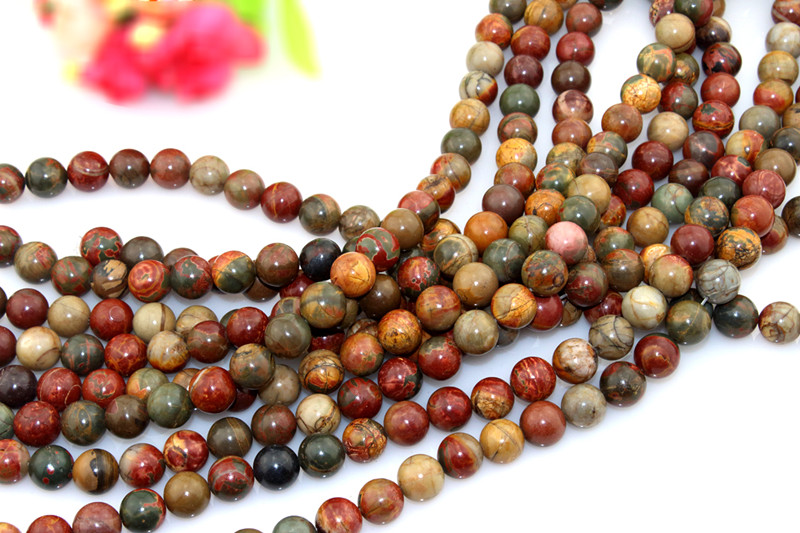 Natural Gemstone Round Beads Size 6 8 10 12 14mm Wholesale Picasso Stone Real Gemstone