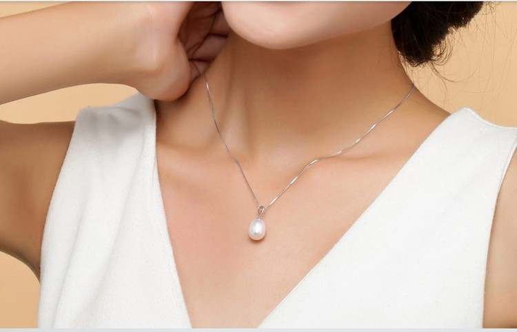 Fashion Jewelry Bracelet and Necklace Pearl Set 7-8mm Drop Natural 925 Silver Clasp Freshwater Pearl Set