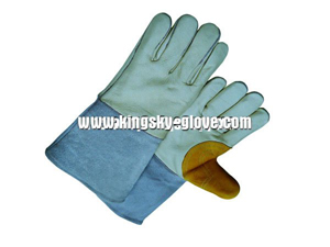 Cow Grain Leather Double Palm Welding Work Glove