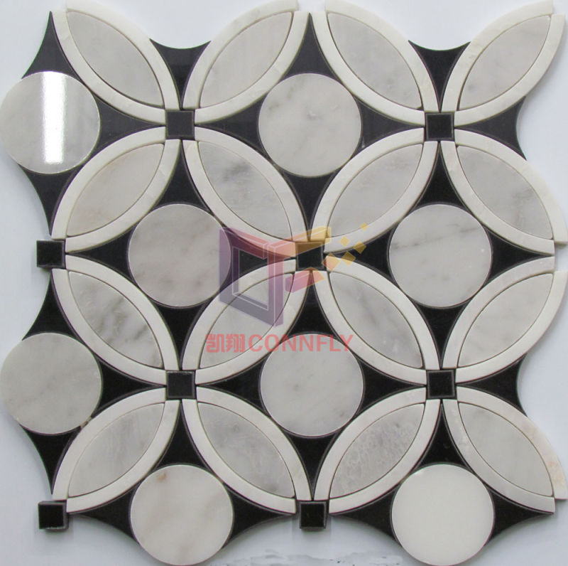 Marble Made Water-Jet Cutting Mosaic Tile (CFW72)