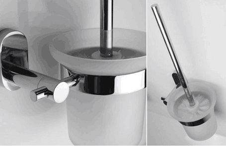 Bathroom Mixer Toilet Brush with Stainless Steel Holder (AOM-8110)