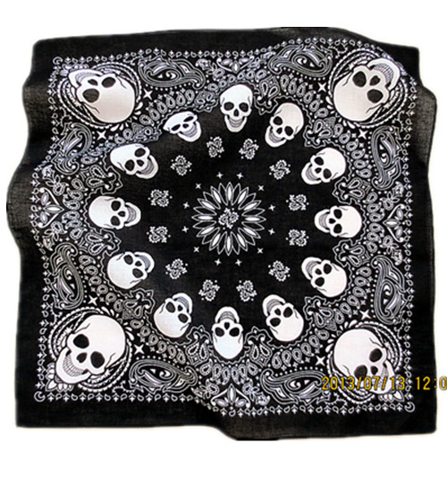 Custom Made Customized Design Skull Printed Promotional Cotton Biker Sports Bandana Headband