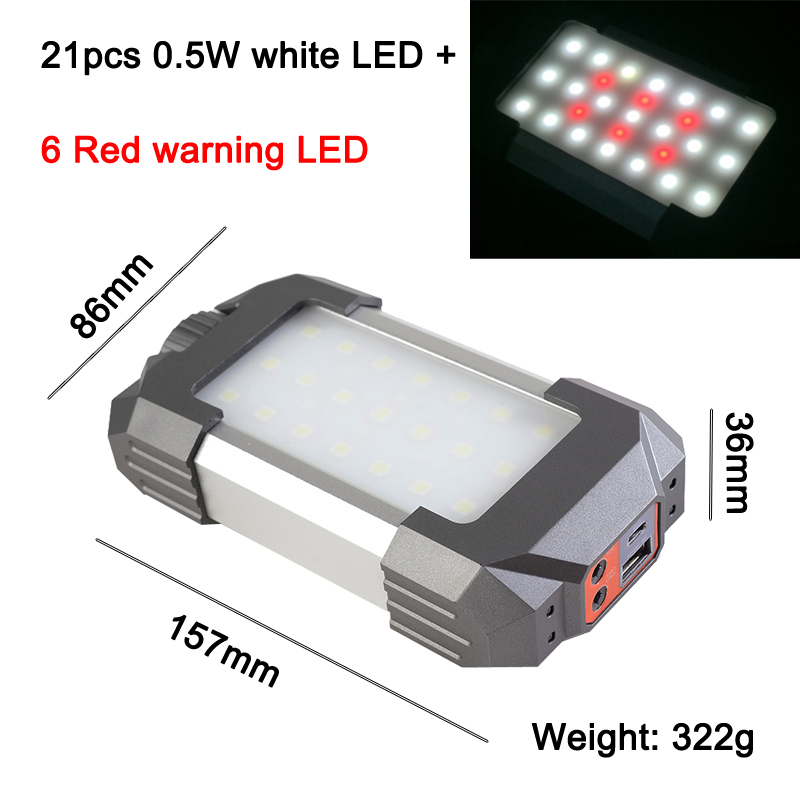 2015 Newest Product 18650 Li Ion Battery LED Camping Lamp with Mobile Phone Charger Warning LED Camping Lantern