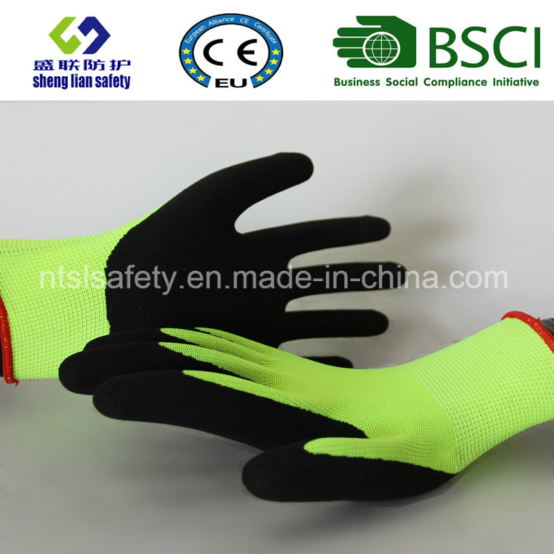 13 Gauge Nylon Liner, Nitrile Coating, Sandy Finish Safety Work Gloves (SL-NS107)