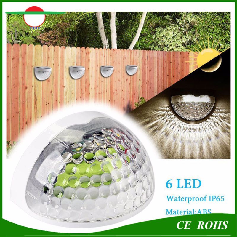 Upgrade Light Control 6LED Solar Gate Wall Light Outdoor Solar Light IP44 Garden Fence Lamp Lighting