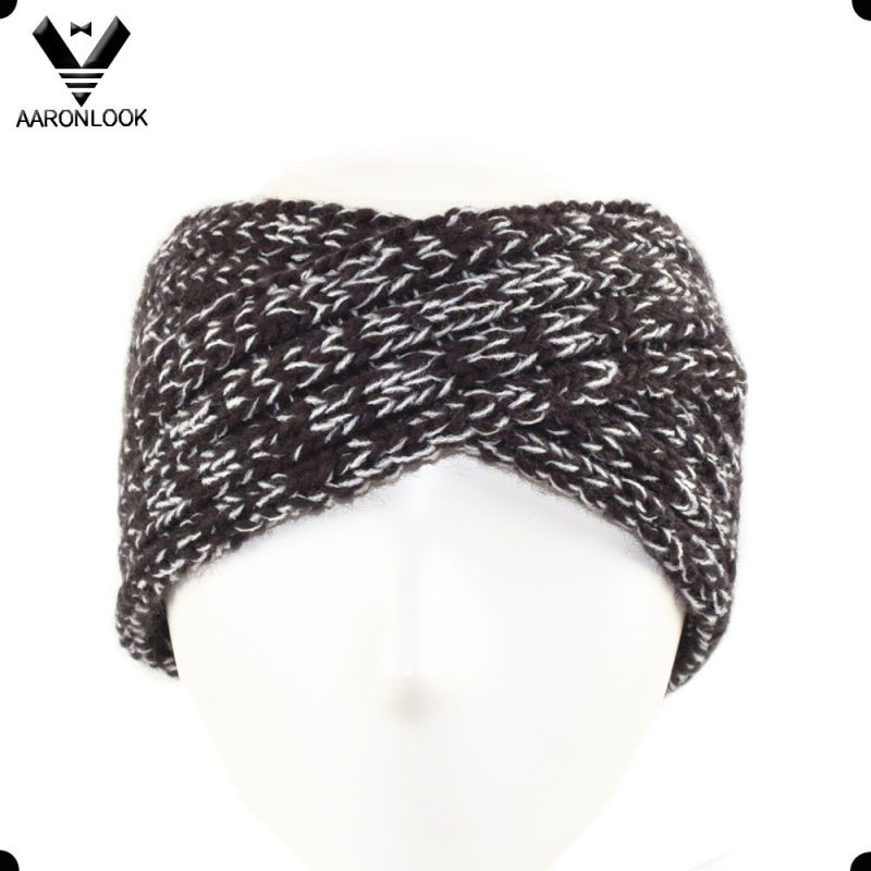 Fashion Melange Yarn Cross Knitting Winter Warm Hairband