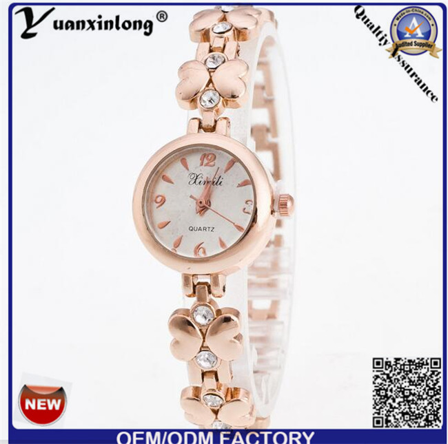 Yxl-409 Simple Design Luxury Women Lady Watch Alloy Diamond Golden Plate Wrist Watches Wholesale