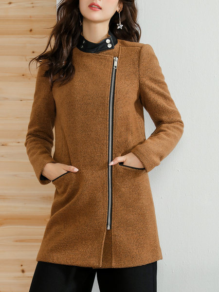 Ladies Round Collar Winter Jacket with Stylish Slim Fashion Jacket