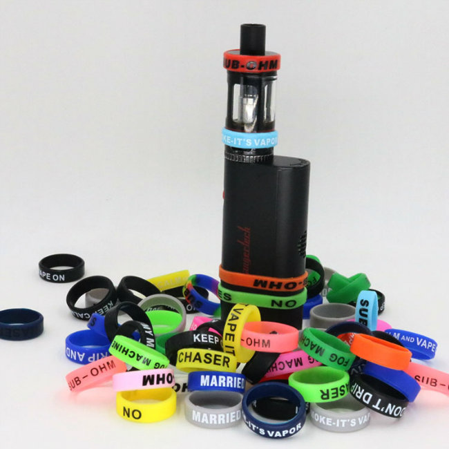 Whosale Silicone Vape Band Customized 22mm Diameter with Concaved Logo