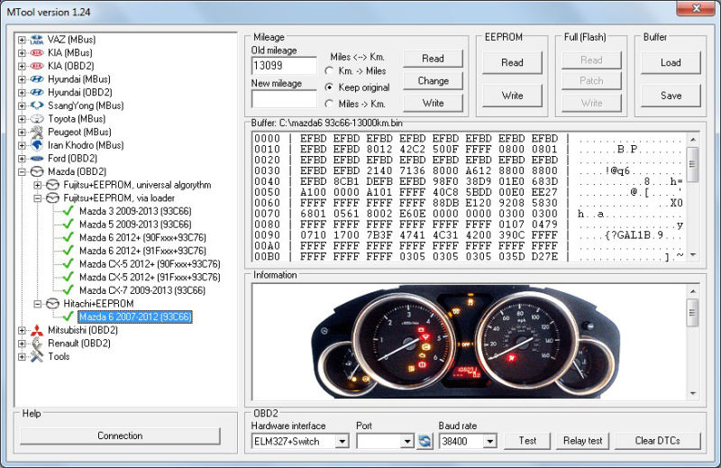Mtool1.24 Super Mileage Software Go with Elm327 Tool