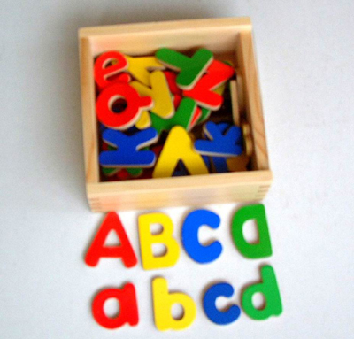 Wooden Magnetic Letters in Wooden Box (80080)