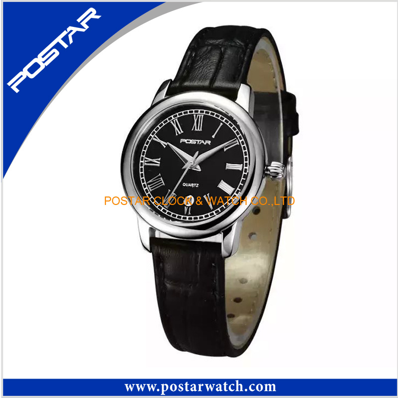 Simple Swiss Watch for Ladies with Genuine Leather Band