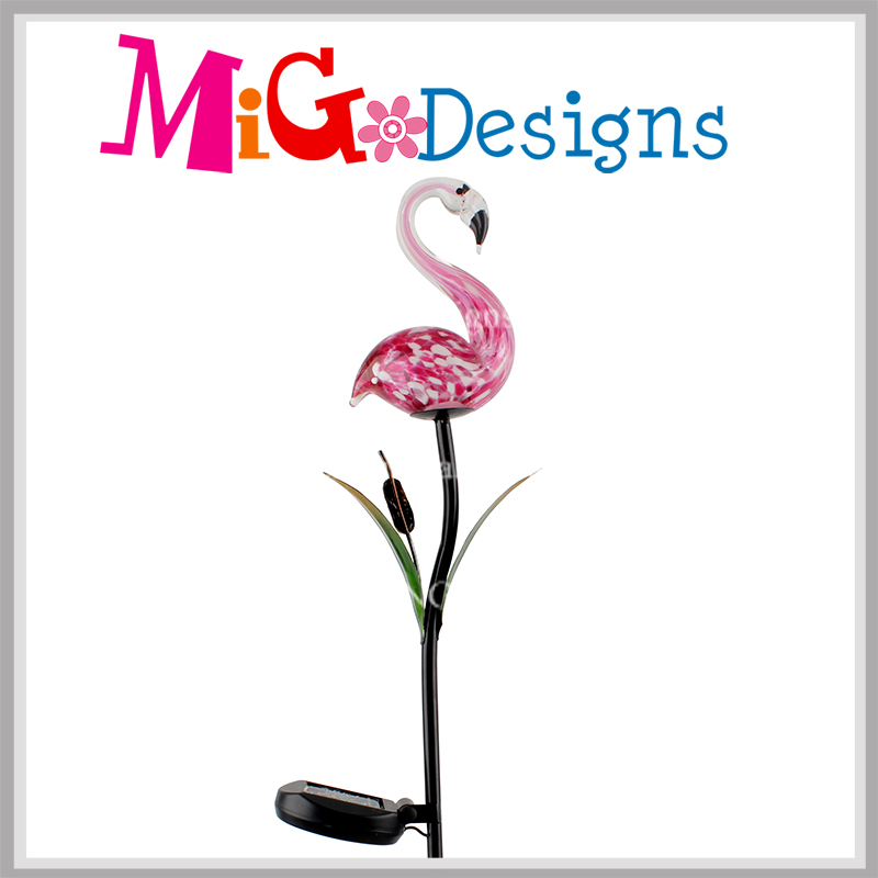 Creative Solar Panel Lighting Flamingo Pattern Metal Stake Light