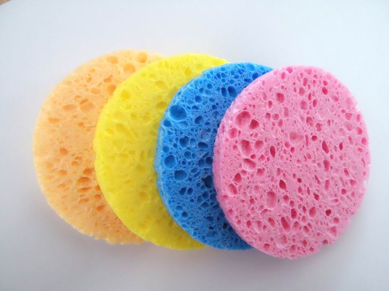 Wholesale 2014 New Pulp Wood and Cotton Cleaning Sponge Makeup Remover Sponge*