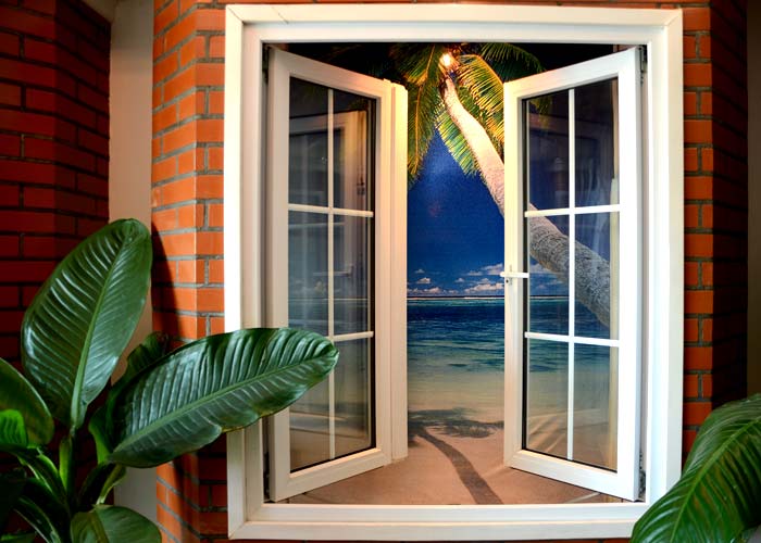 Aluminum French Casement Windows with Fixed Glass (CW-50)