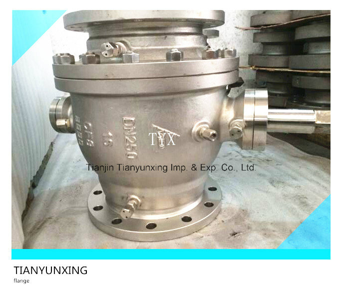 CF8 Cast Stainless Steel Hand Wheel Flanged Trunnion Ball Valve