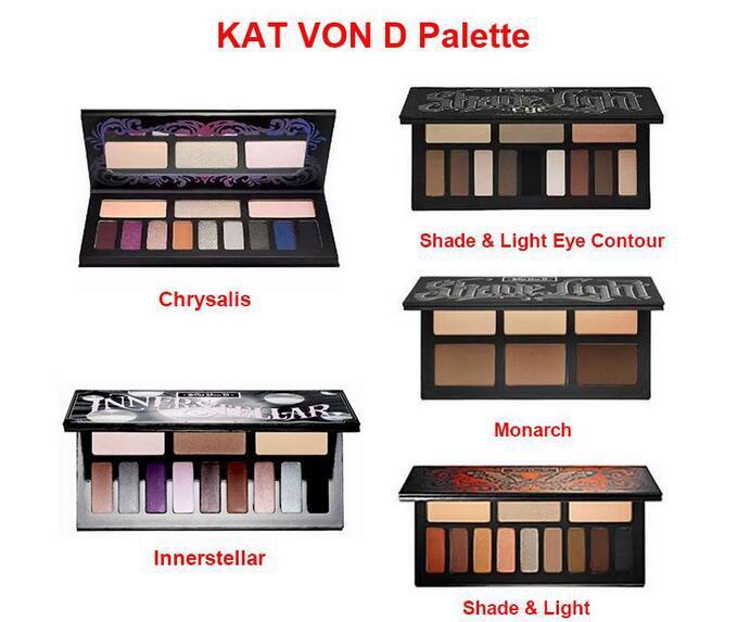 New Brand Makeup Kat Von D Monarch / Chrysalis / Innerstellar / Shade & Light Eye Contour Eyeshadow Palette 12 Colors Eye Shadow