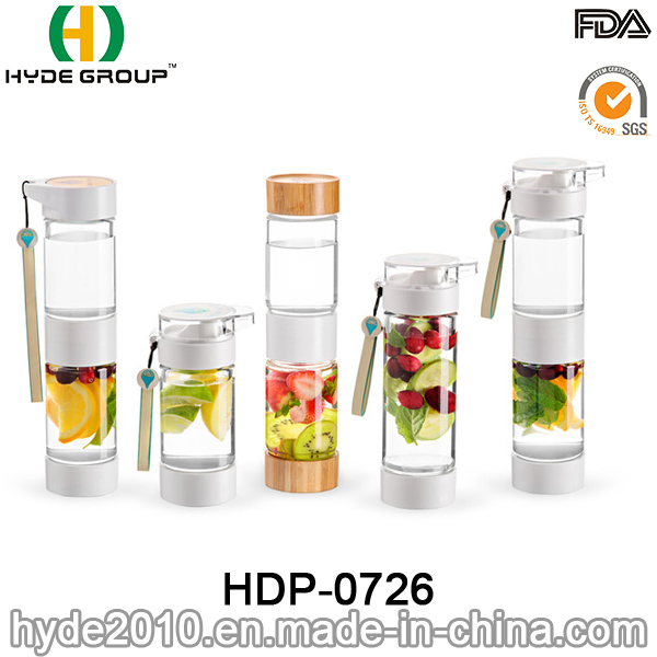 500ml Plastic White BPA Free Tritan Fruit Infuser Water Bottle, Plastic Fruit Infusion Bottle (HDP-0726)