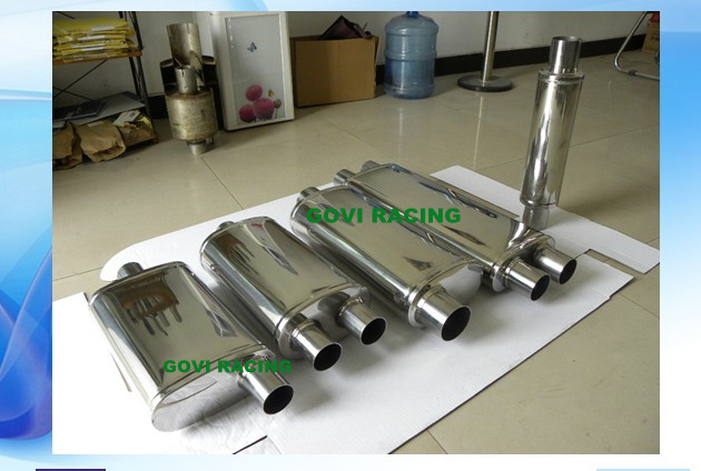 5X8X18X24 Inch Center 3''/ Center 3'' Car Auto Exhaust Tip Mufflers with 409 Stainless Steel