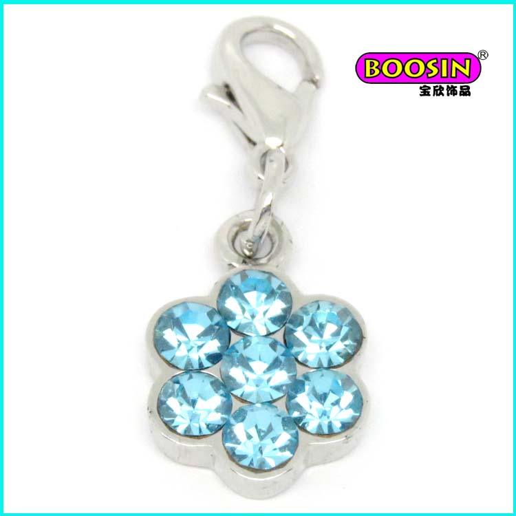 Fashion Wholesale Custom Made Crystal Flower Shape Accent Necklace Pendant