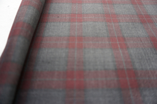 Wool Fabric for Suit with Red Check