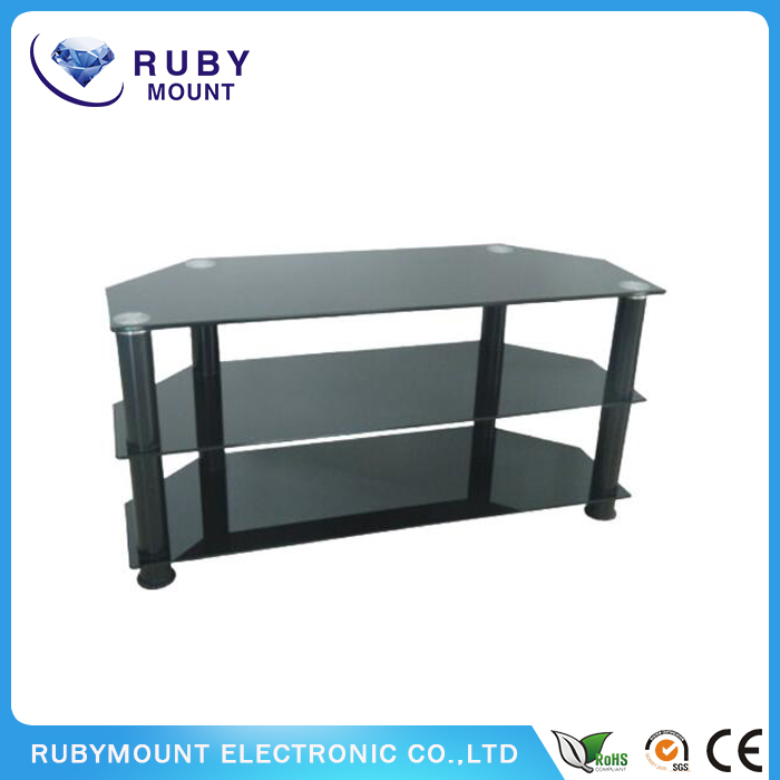 Convenience Concepts Design Black 3-Tier Wide TV Stand