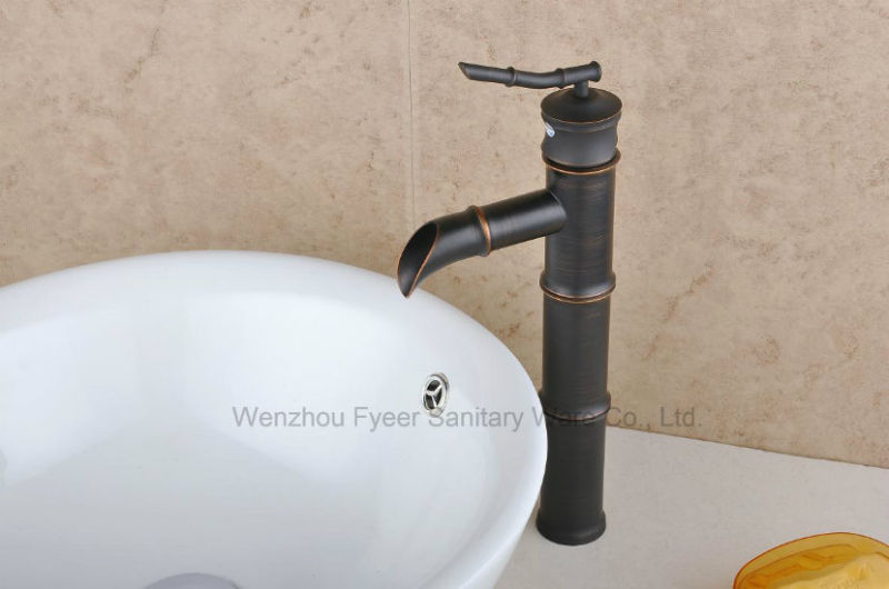 Oil Rubbed Bronze Bamboo Waterfall Bathroom Basin Faucet (Q14606B)