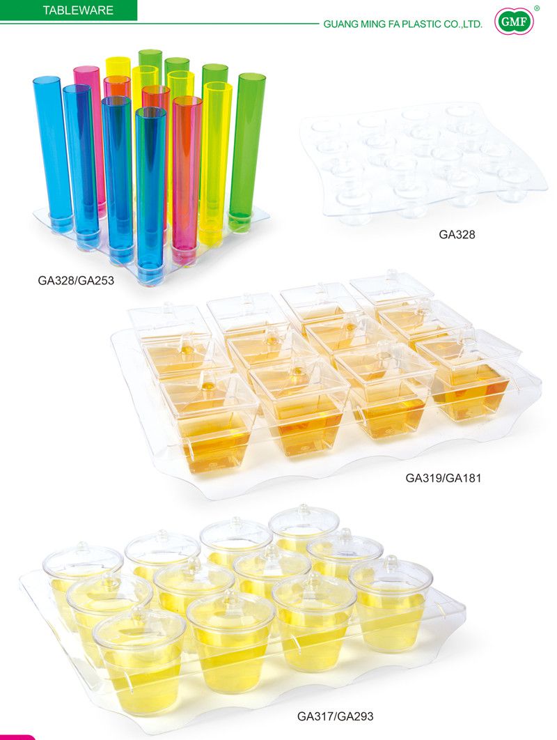 PP/PS Plastic Cup Oval Cup with Spoon in The Square Box