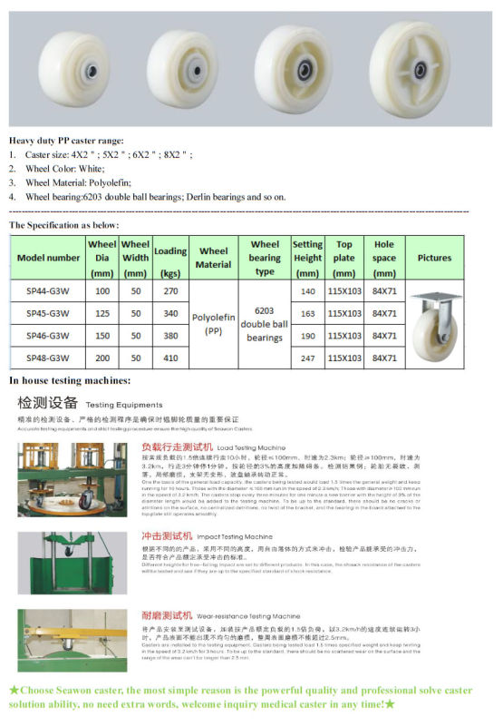 Caster Heavy Duty Rigid PP Caster