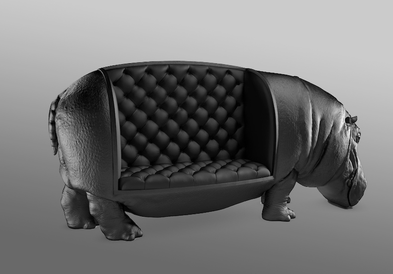 Maximo Riera Famous Design Hippo Sofa Chair