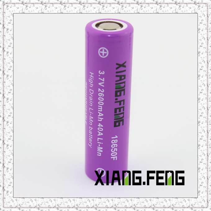 3.7V Xiangfeng 18650 2600mAh 40A Imr Rechargeable Lithium Battery E Cig Battery