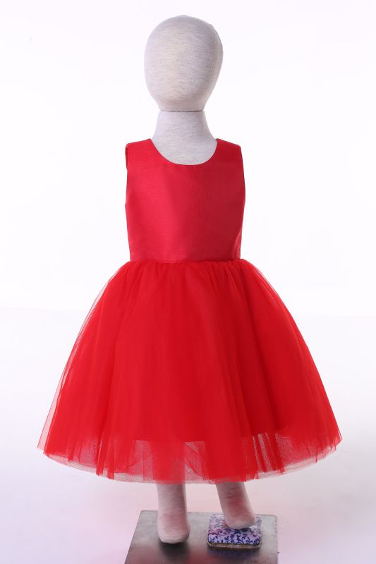 Chinese Red Flower Girl Dress for Wedding and Ceremonial