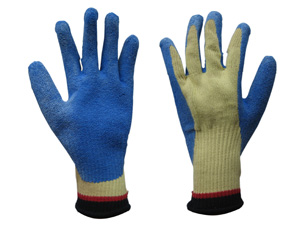 Blue Latex Coated String Knit Liner Glove