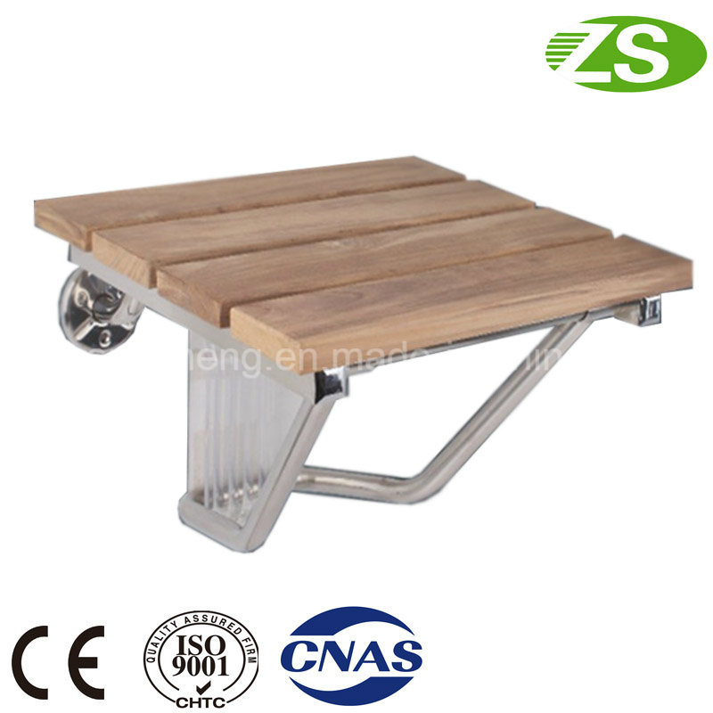 Aluminum Bracket Wood Folding Shower Seat Chair Medical Equipment