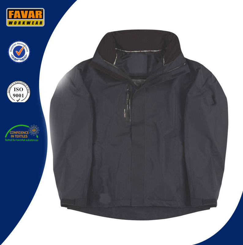 Men Navy Waterproof Rain Jacket