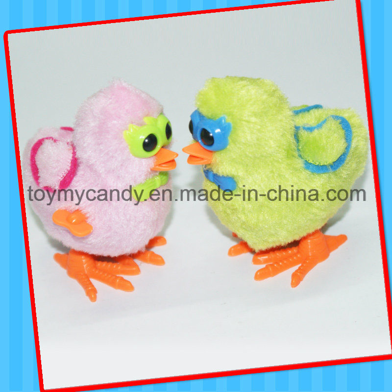 Wind up Double Wing Cartoon Glasses Plush Chicken Toy