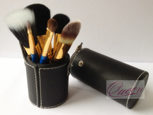 Goat Hair 6PCS Cosmetic Brush Set with Cylinder Makeup Case