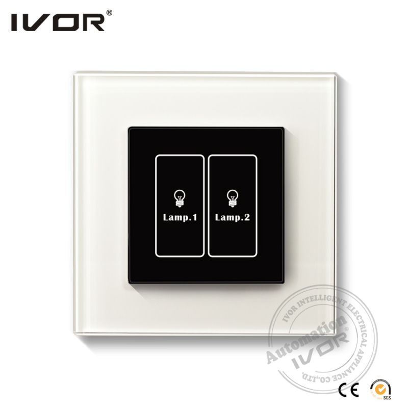 2 Gangs Lighting Switch Touch Panel Glass Outline Frame (HR1000-GL-L2)