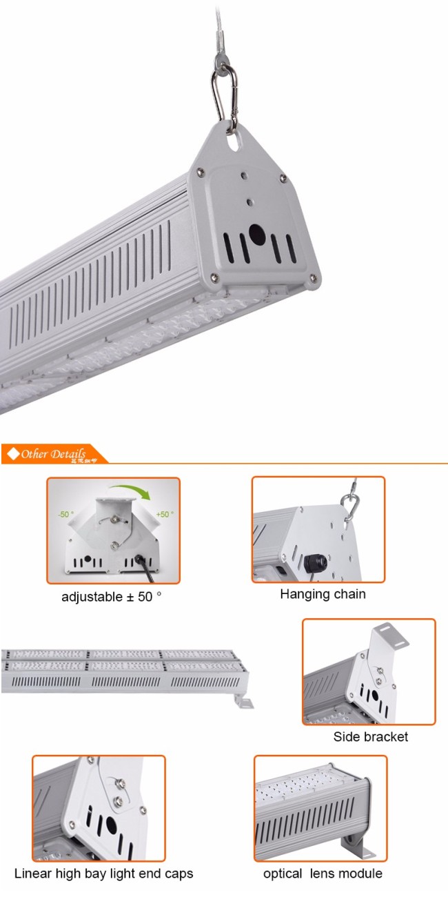 Warehouse Shopping Mall LED Linear High Bay Light 100W with Meanwell Driver Philips 3030 Waterproof