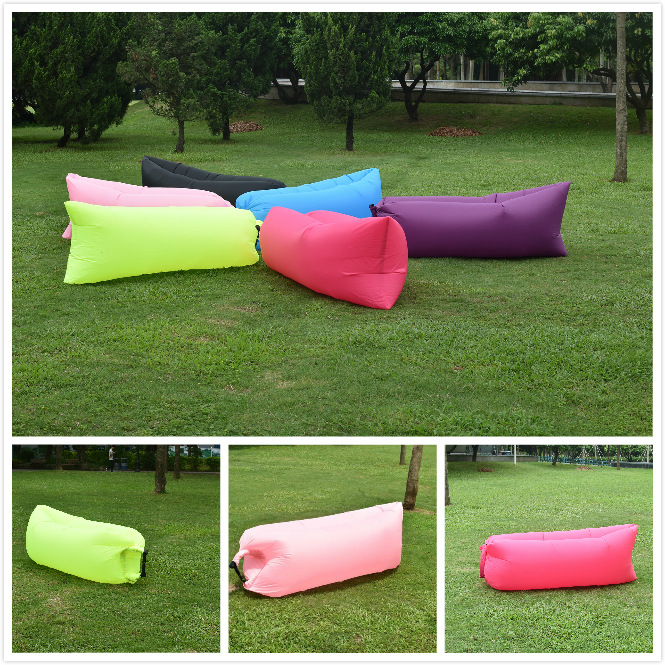 Nylon Fabric and Air, 100%Nylon Ripstop Filling Inflatable Hangout Sleeping Bag