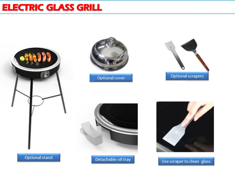 Electric Glass Plate Round Electric Grill