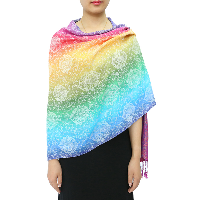 Lady Fashion Pashmina Rainbow Soft Wrap Scarf