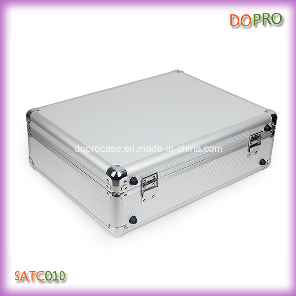 Silver ABS Handle Custom Aluminum Briefcase with Combination Lock (SATC010)